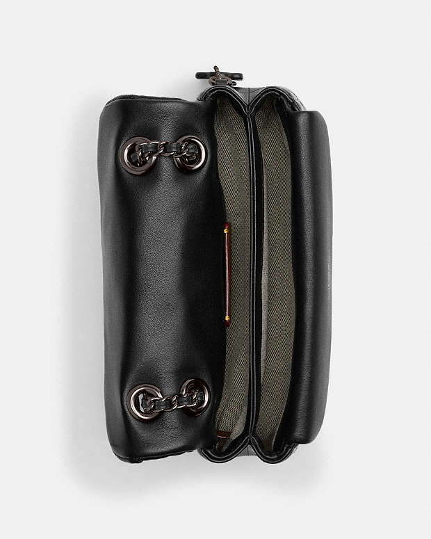 Tabby Shoulder Bag 20 With Pillow Quilting Nappa Leather-Pewter-Black Nappa Leather-Pewter-Black