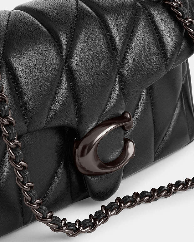 Tabby Shoulder Bag 20 With Pillow Quilting Nappa Leather-Pewter-Black Nappa Leather-Pewter-Black