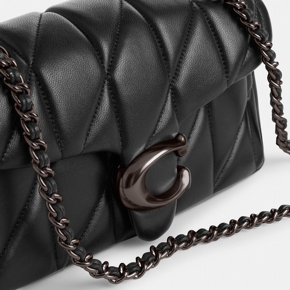 Tabby Shoulder Bag 20 With Pillow Quilting Nappa Leather-Pewter-Black Nappa Leather-Pewter-Black