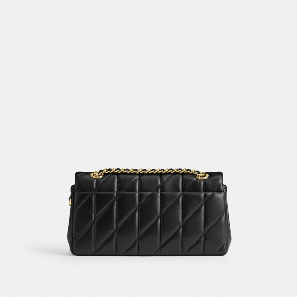 Coach Tabby Shoulder Bag 26 With Pillow Quilting Brass Black