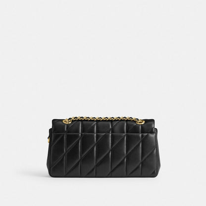 Coach Tabby Shoulder Bag 26 With Pillow Quilting Brass Black