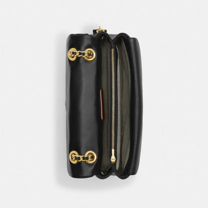 Coach Tabby Shoulder Bag 26 With Pillow Quilting Brass Black