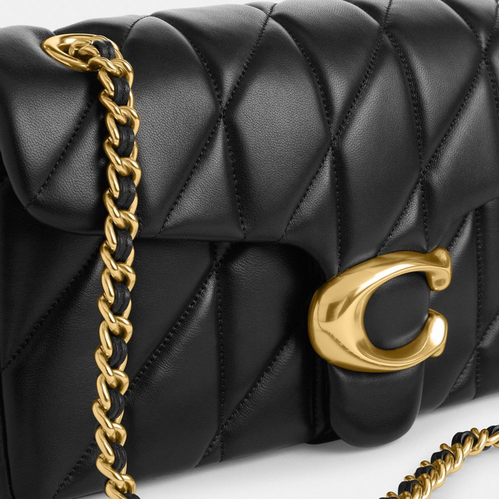 Coach Tabby Shoulder Bag 26 With Pillow Quilting Brass Black