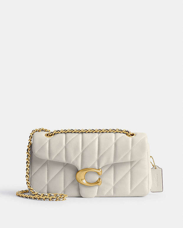 Tabby Shoulder Bag 26 With Pillow Quilting Nappa Leather-Brass-Chalk Nappa Leather-Brass-Chalk