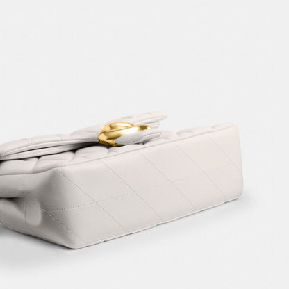 Coach Tabby Shoulder Bag 26 With Pillow Quilting Brass Chalk