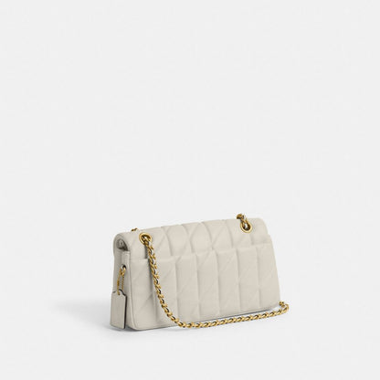 Coach Tabby Shoulder Bag 26 With Pillow Quilting Brass Chalk