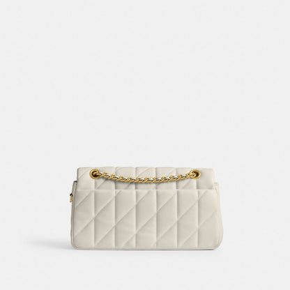 Coach Tabby Shoulder Bag 26 With Pillow Quilting Brass Chalk