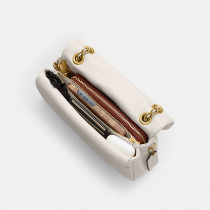 Coach Tabby Shoulder Bag 26 With Pillow Quilting Brass Chalk