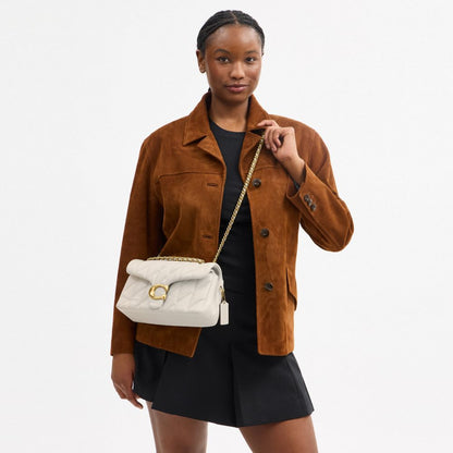 Coach Tabby Shoulder Bag 26 With Pillow Quilting Brass Chalk