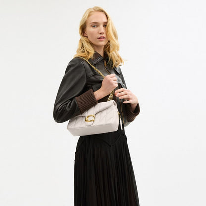 Coach Tabby Shoulder Bag 26 With Pillow Quilting Brass Chalk