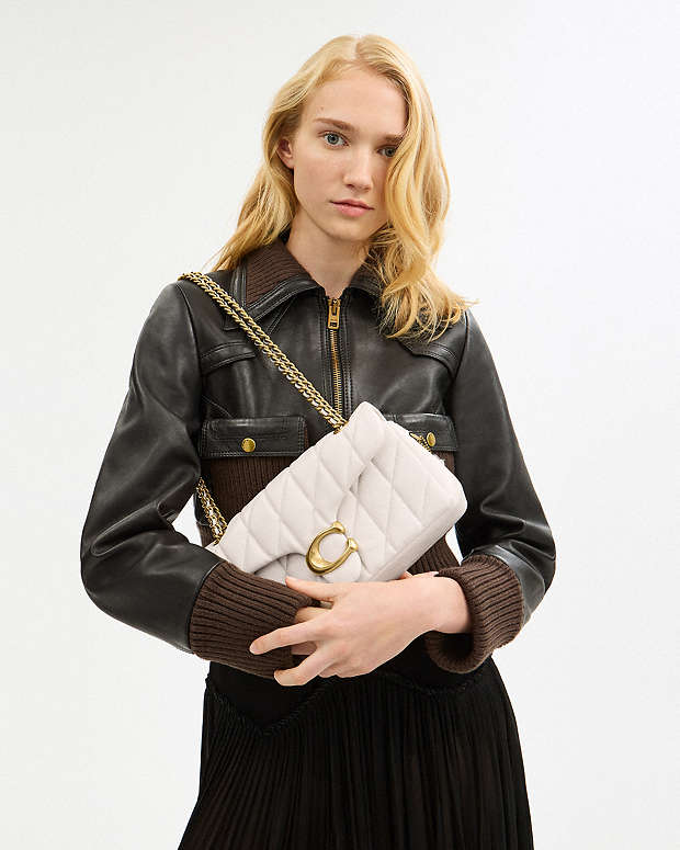 Tabby Shoulder Bag 26 With Pillow Quilting Nappa Leather-Brass-Chalk Nappa Leather-Brass-Chalk