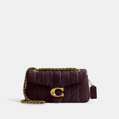 Tabby Shoulder Bag 26 With Pillow Quilting Nappa Leather-Brass-Black Currant Nappa Leather-Brass-Black Currant
