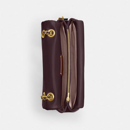 Coach Tabby Shoulder Bag 26 With Pillow Quilting Brass Black Currant