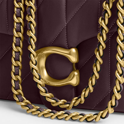 Coach Tabby Shoulder Bag 26 With Pillow Quilting Brass Black Currant