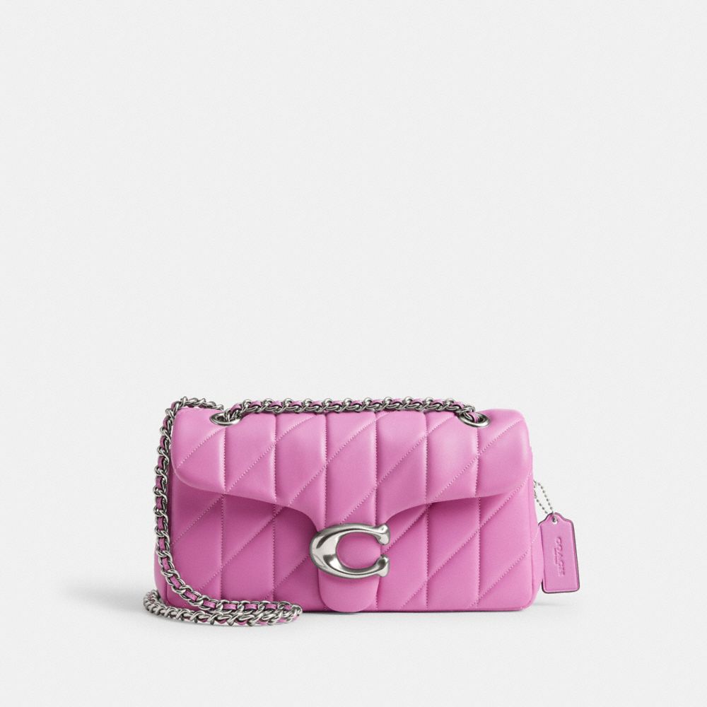 Tabby Shoulder Bag 26 With Pillow Quilting Nappa Leather-Silver-Fuschia Nappa Leather-Silver-Fuschia