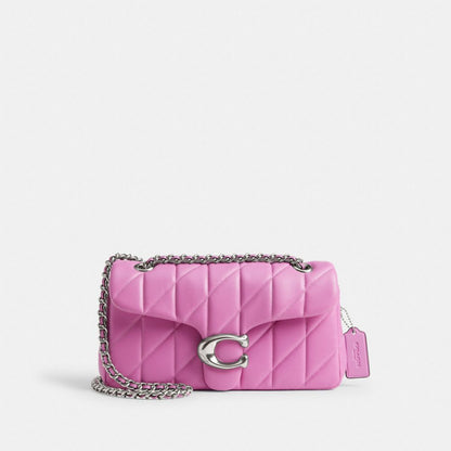 Tabby Shoulder Bag 26 With Pillow Quilting Nappa Leather-Silver-Fuschia Nappa Leather-Silver-Fuschia