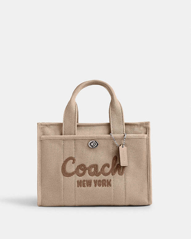 Cargo Tote Bag 26 Canvas-Silver-Dark Natural Canvas-Silver-Dark Natural