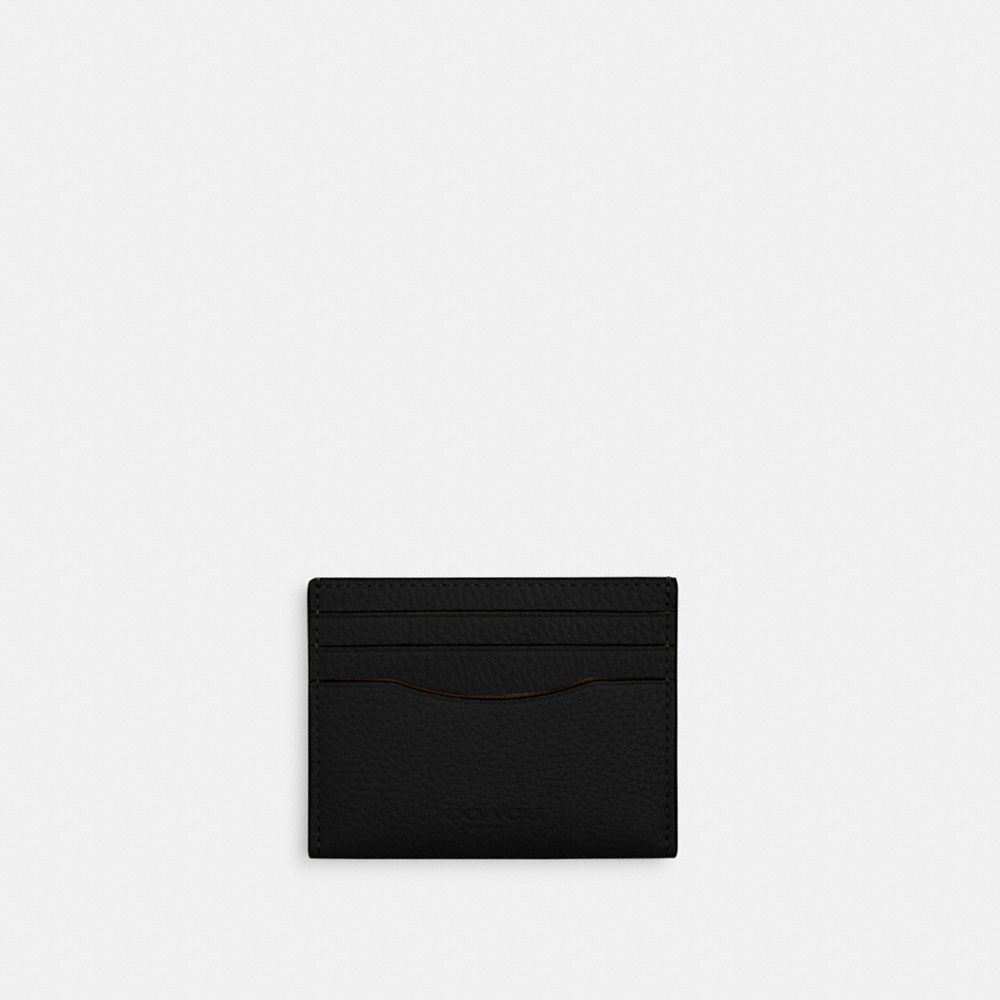 Slim Id Card Case Pebbled Leather-Black Pebbled Leather-Black