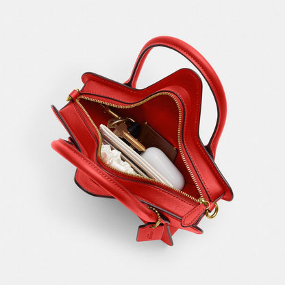 Coach Star Bag In Regenerative Leather Brass Sport Red