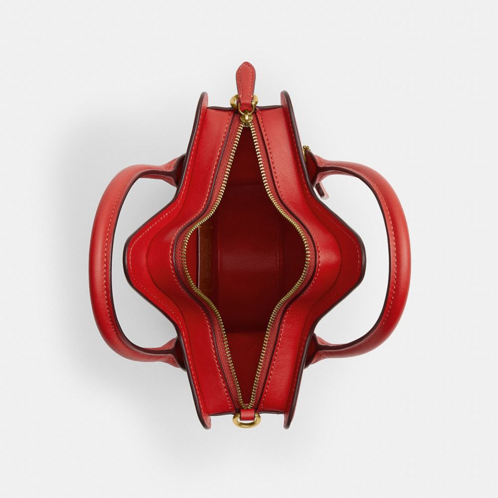 Coach Star Bag In Regenerative Leather Brass Sport Red