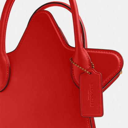 Coach Star Bag In Regenerative Leather Brass Sport Red