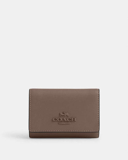 Micro Wallet Leather-Gold-Dark Stone Leather-Gold-Dark Stone