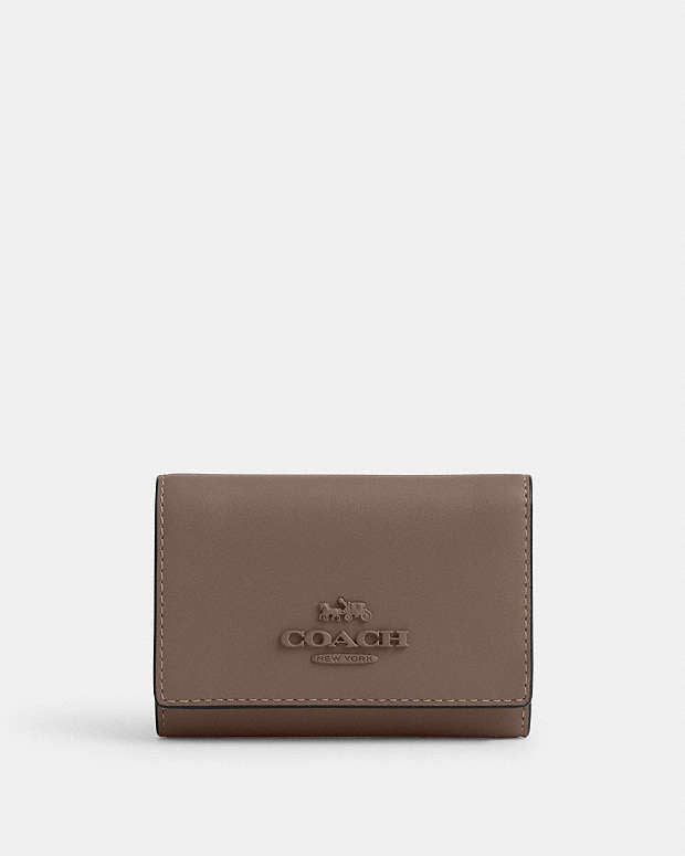 Micro Wallet Leather-Gold-Dark Stone Leather-Gold-Dark Stone