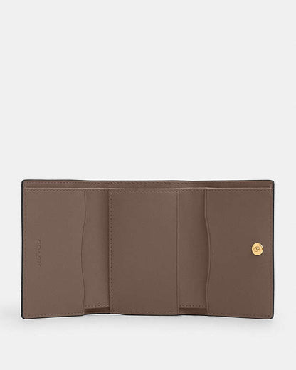 Micro Wallet Leather-Gold-Dark Stone Leather-Gold-Dark Stone