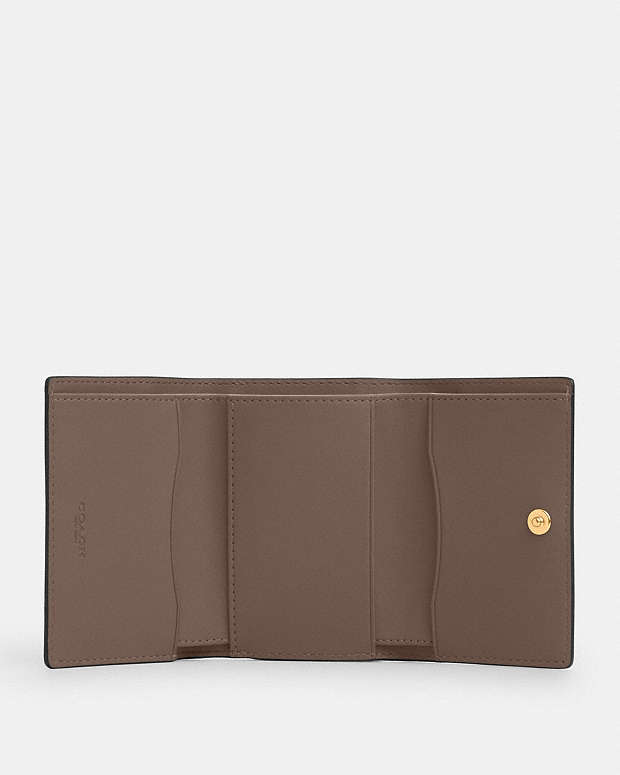 Micro Wallet Leather-Gold-Dark Stone Leather-Gold-Dark Stone