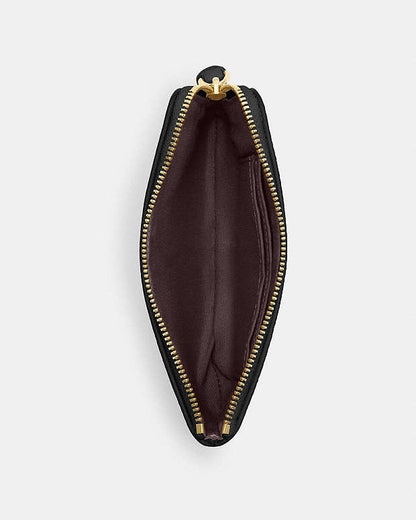 Corner Zip Wristlet Pebbled Leather-Gold-Black Pebbled Leather-Gold-Black