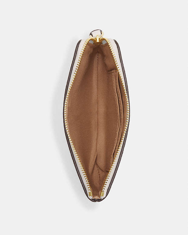Corner Zip Wristlet Pebbled Leather-Gold-Chalk Pebbled Leather-Gold-Chalk