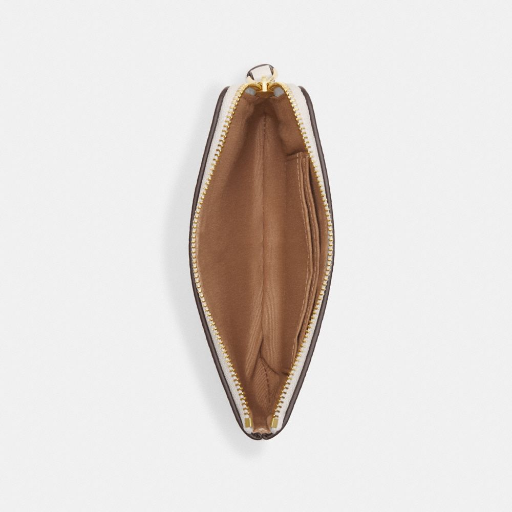 Corner Zip Wristlet Pebbled Leather-Gold-Chalk Pebbled Leather-Gold-Chalk