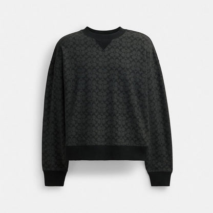 Coach Essential Signature Crewneck Charcoal Signature