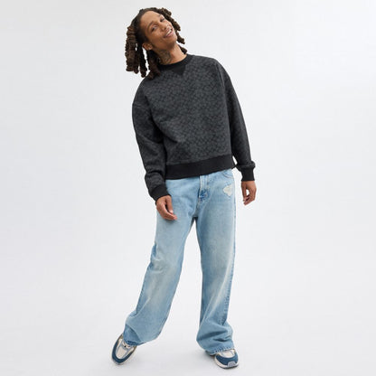 Coach Essential Signature Crewneck Charcoal Signature
