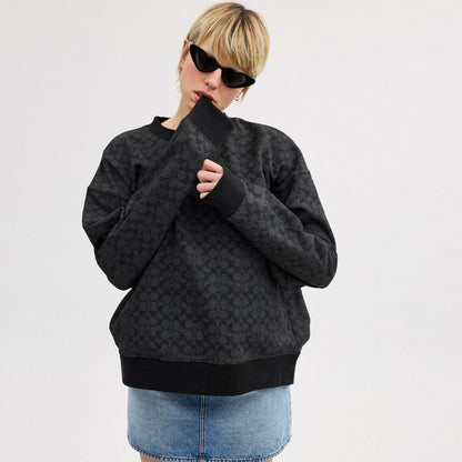 Coach Essential Signature Crewneck Charcoal Signature