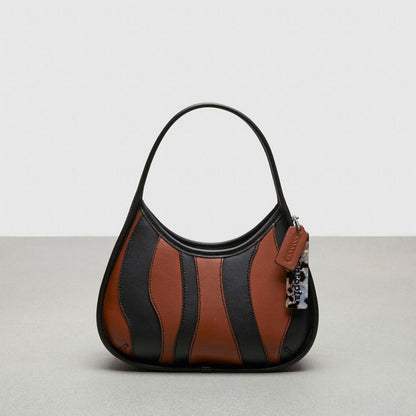 Coach Ergo Bag In Wavy Stripe Upcrafted Leather Black Saddle