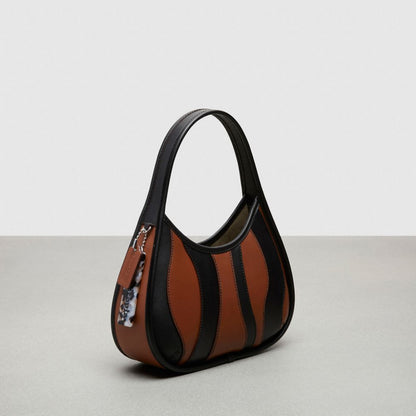 Coach Ergo Bag In Wavy Stripe Upcrafted Leather Black Saddle