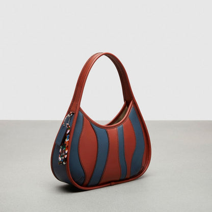 Coach Ergo Bag In Wavy Stripe Upcrafted Leather Rust Dark Denim