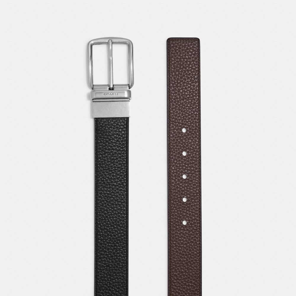 Coach Harness Buckle Cut To Size Reversible Belt, 38 Mm Black Dark Brown