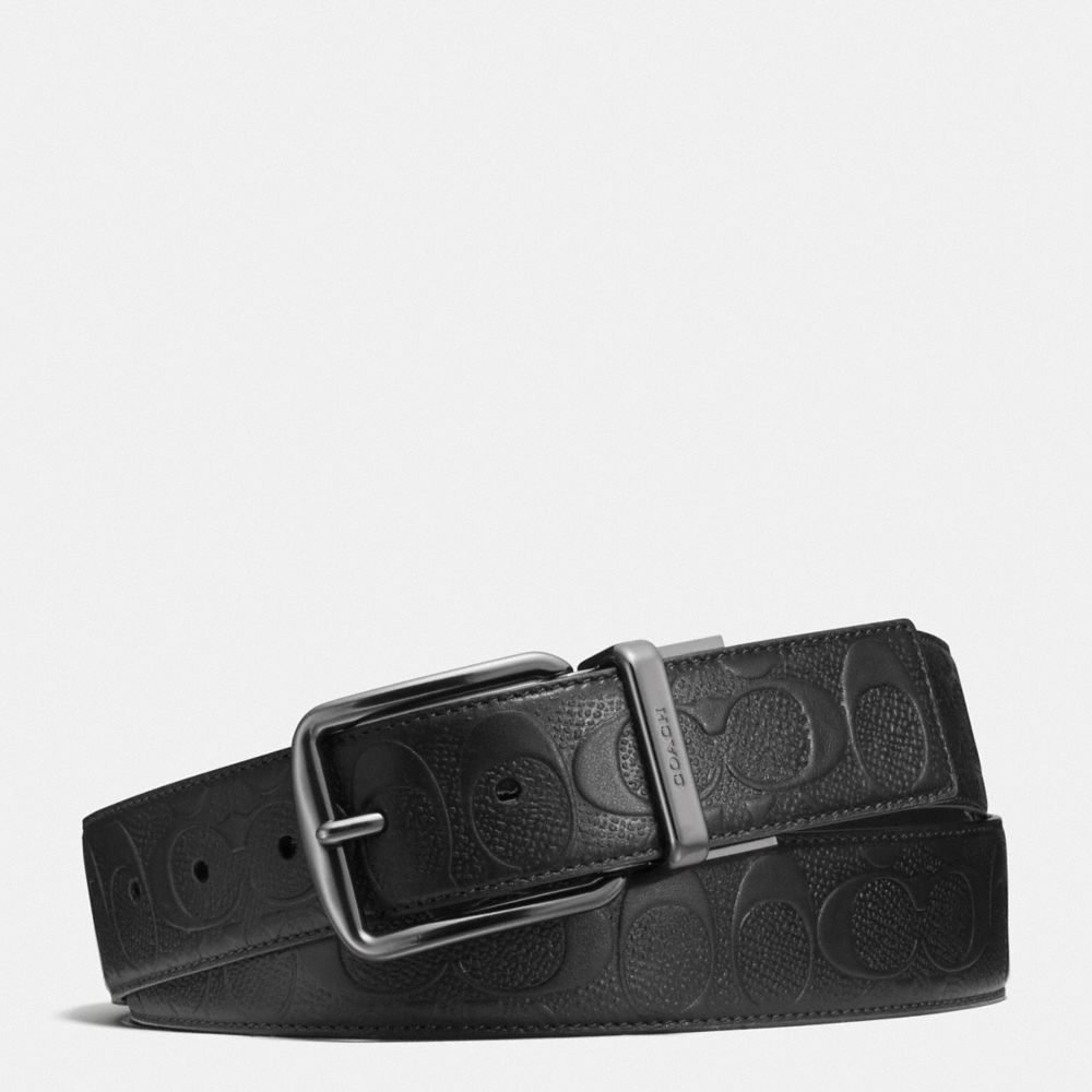 Harness Buckle Cut To Size Reversible Belt, 38 Mm Smooth Leather-Black Smooth Leather-Black