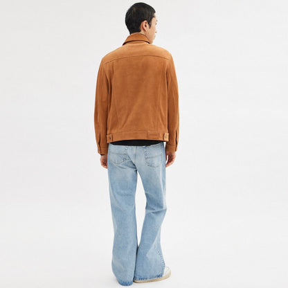 Coach Suede Leather Jacket Tan