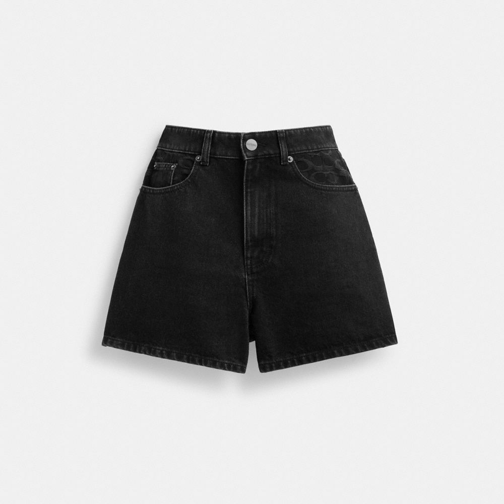 Coach Denim Shorts In Organic Cotton Black