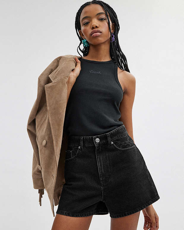 Denim Shorts In Organic Cotton Black Black