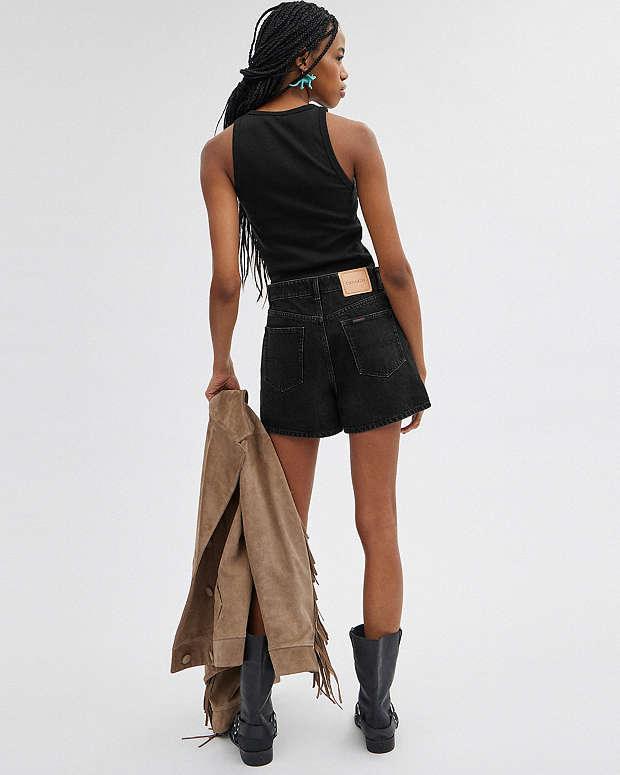 Denim Shorts In Organic Cotton Black Black