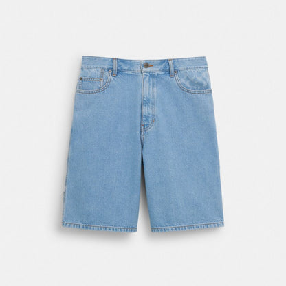 Coach Signature Denim Shorts Light Wash