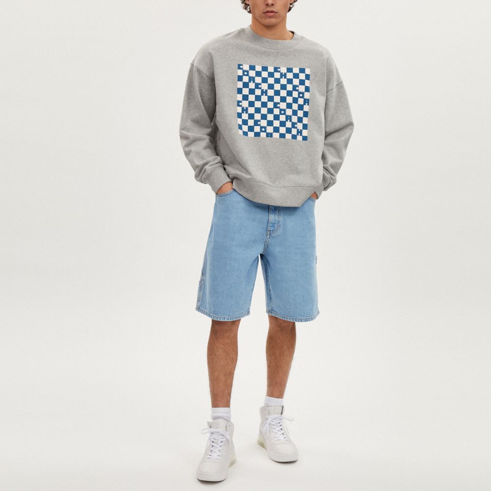 Coach Signature Denim Shorts Light Wash