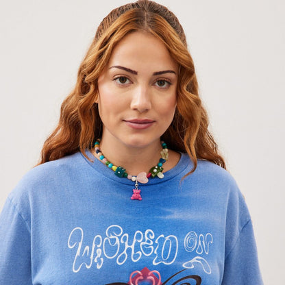 Coach Charm Necklace In Recycled Materials Metal Multi.