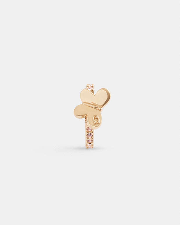 Pavé Butterfly Ear Cuff Gold-Clear Gold-Clear