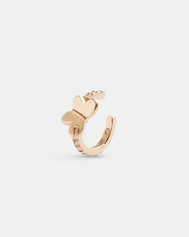 Pavé Butterfly Ear Cuff Gold-Clear Gold-Clear