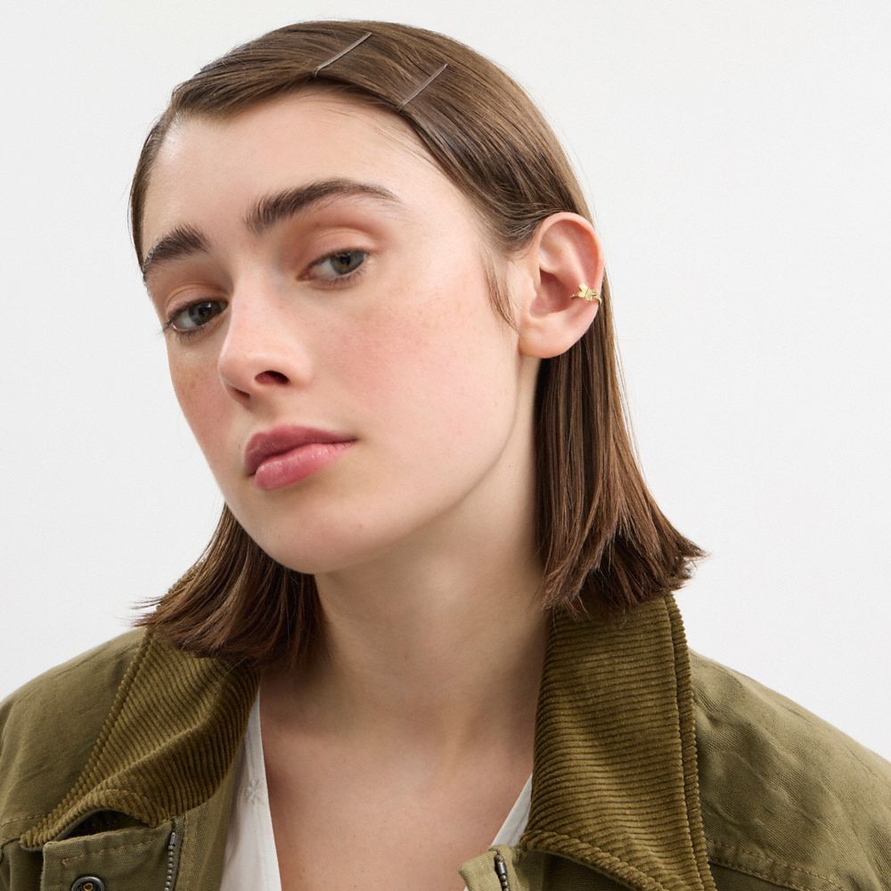 Coach Pavé Butterfly Ear Cuff Gold Clear